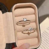 S925 Sterling Silver Clover Solitaire Ring