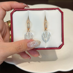 Clear Pumpkin Drop Copper Earrings with S925 Silver Posts