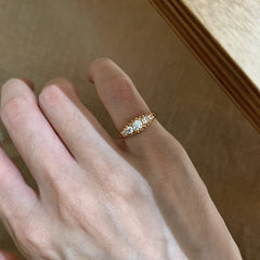 S925 Sterling Silver Five-Stone Gradient Zircon Open Ring