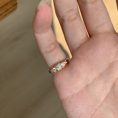 S925 Sterling Silver Five-Stone Gradient Zircon Open Ring