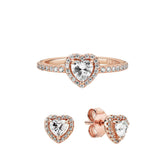 Lumière Heart S925 Sterling Silver Jewelry Set