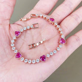 Zircon Heart-Shaped Bracelet