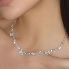 Silver Fritillary Butterfly Necklace