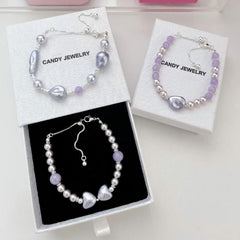 Aurora Amour™ Copper Baroque Pearl & Amethyst Heart Bracelet