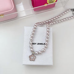 Pearl Blossom Charm Necklace
