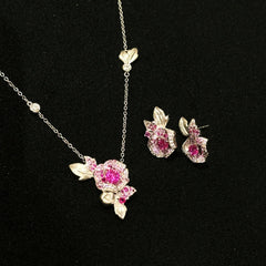 Rosé Bloom Pink Rose Jewelry Set