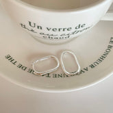Luna Oval Hoop Earrings – S925 Sterling Silver Minimalist Oval Huggie Hoops