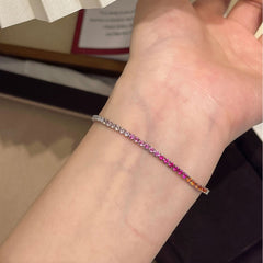 Aurora Rainbow Crystal Tennis Bracelet