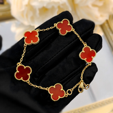 Gold Plated Copper Floral Clover Bracelet