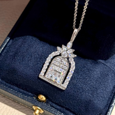 Copper Floral Arch Zircon Necklace