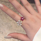 Blossom Duo Floral Open Ring
