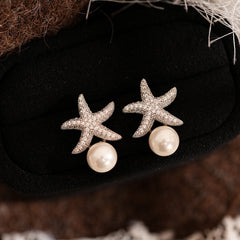 Ocean Pearl Star Earrings