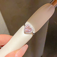 Copper Heart Halo Zircon Ring