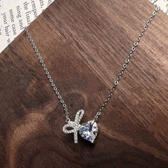 Forever Bow Heart Necklace