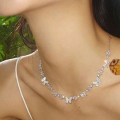 Silver Fritillary Butterfly Necklace