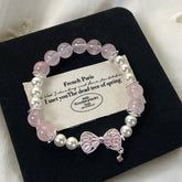 Aurora Blush™ Copper Pearl, Rose Quartz & CZ Bow Bracelet