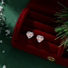 S925 Sterling Silver Heart-Shaped Zirconia Bow Set