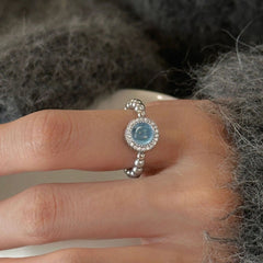 Silver Ocean Pearl Halo Ring