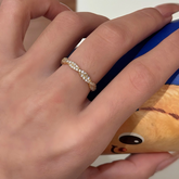 S925 Sterling Silver Woven Crystal Band Ring