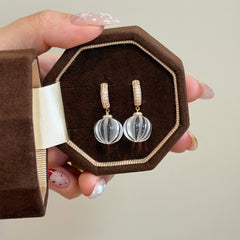 Clear Pumpkin Drop Copper Earrings with S925 Silver Posts