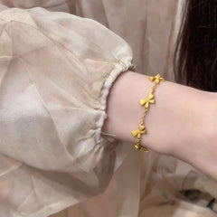 Sand Gold-Plated Copper Bow Bracelet