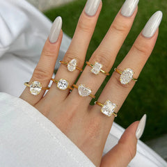 S925 Sterling Silver 8A Ice Cut CZ Classic Solitaire Ring
