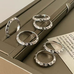 S925 Sterling Silver Zircon Checkerboard Ring