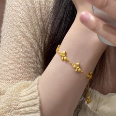 Sand Gold-Plated Copper Bow Bracelet