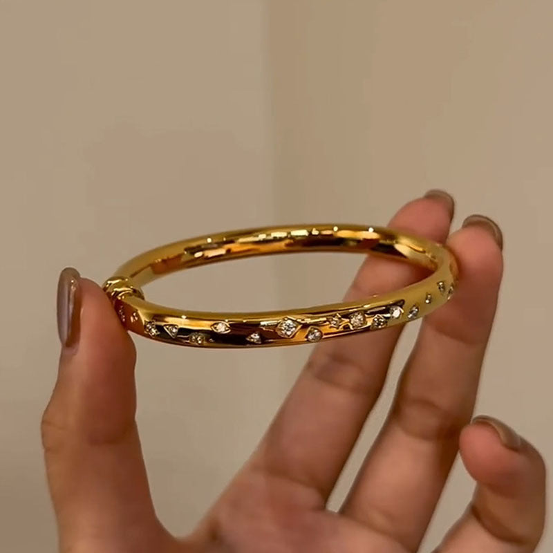 Polished Zircon Eco Copper Bangle