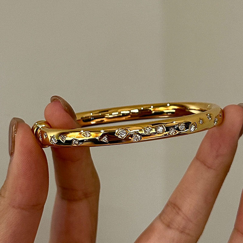 Polished Zircon Eco Copper Bangle