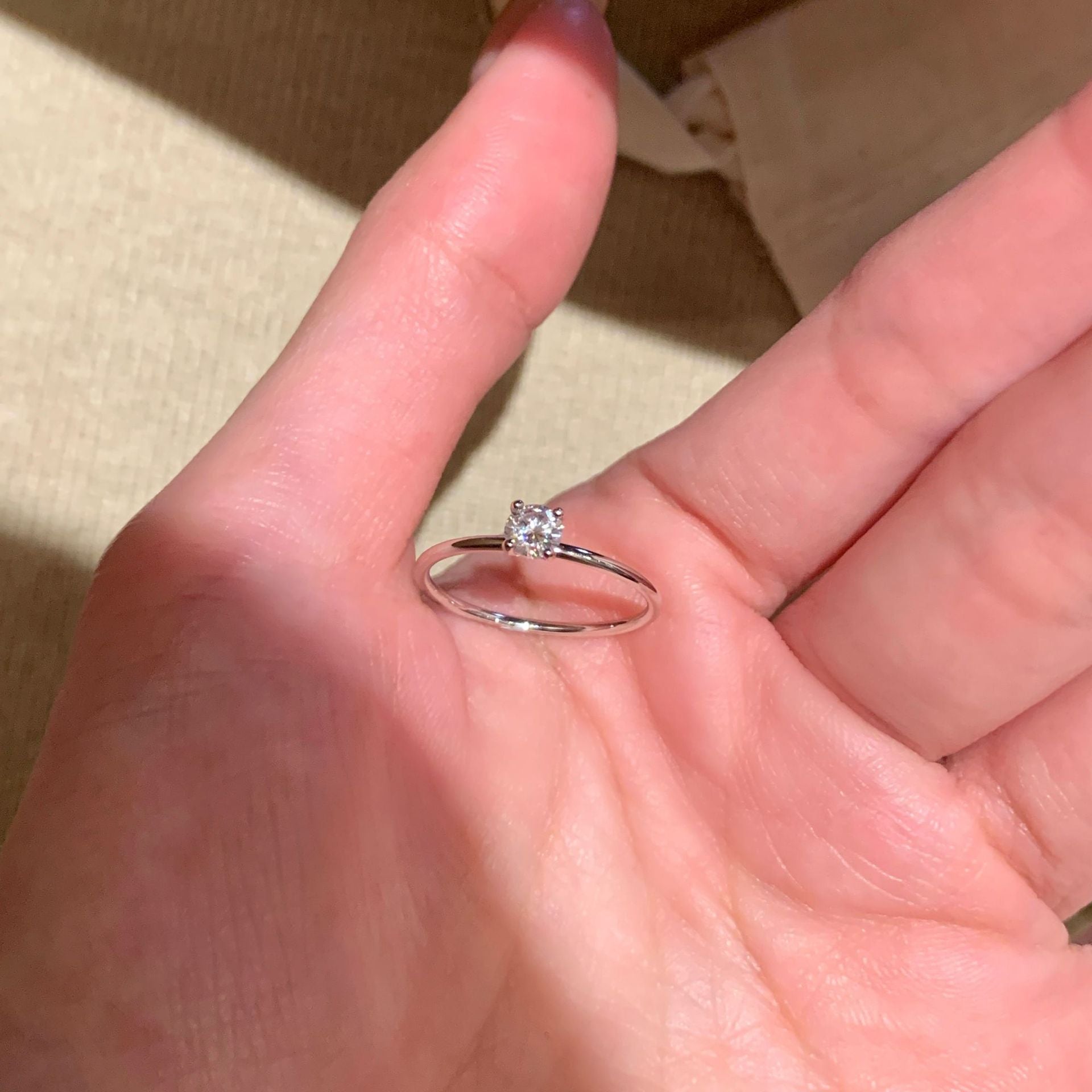 S925 Sterling Silver Clover Solitaire Ring