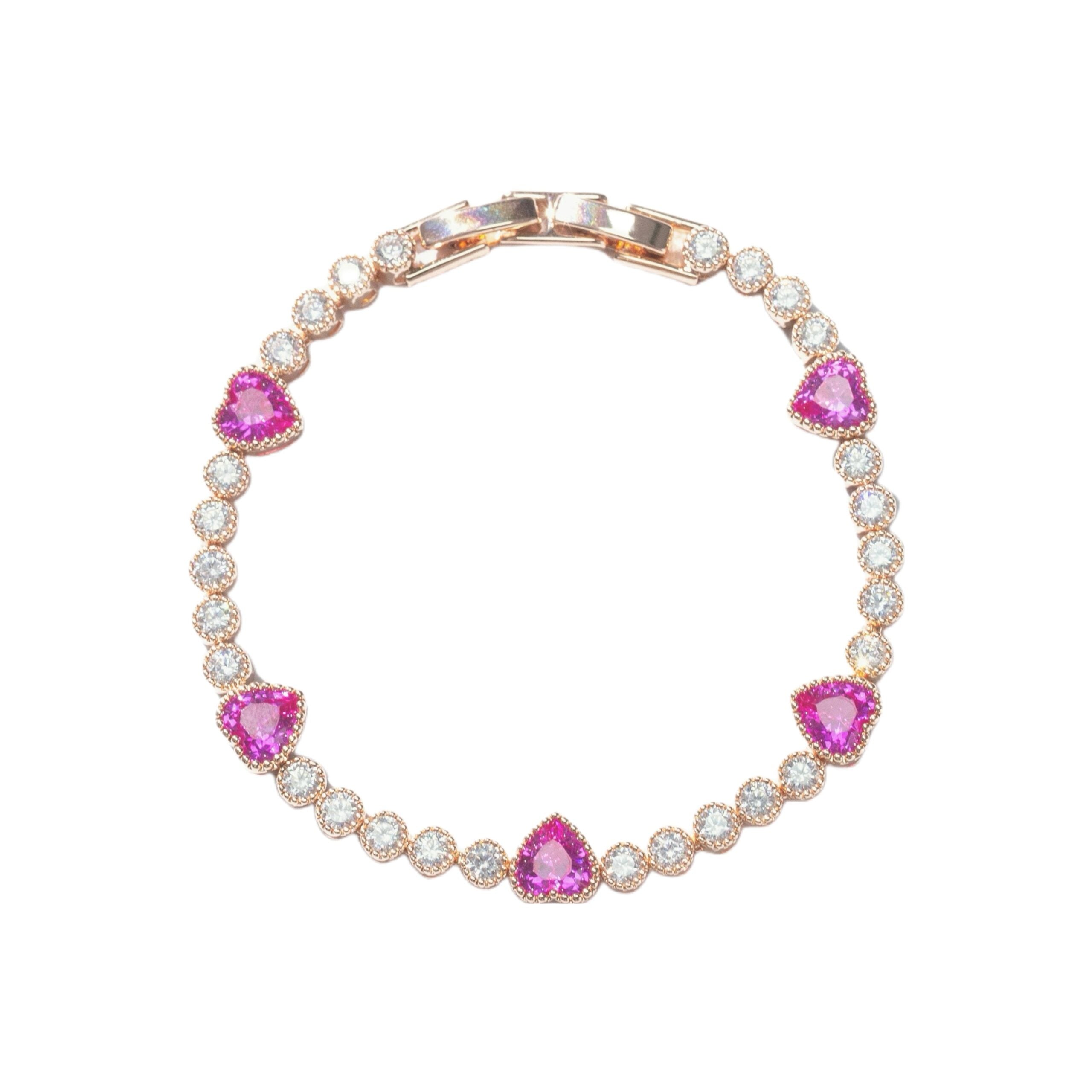 Zircon Heart-Shaped Bracelet