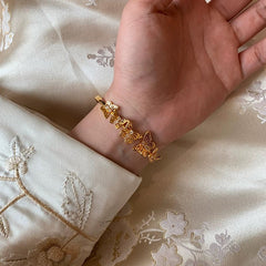 Golden Butterfly Garden Cuff Bracelet