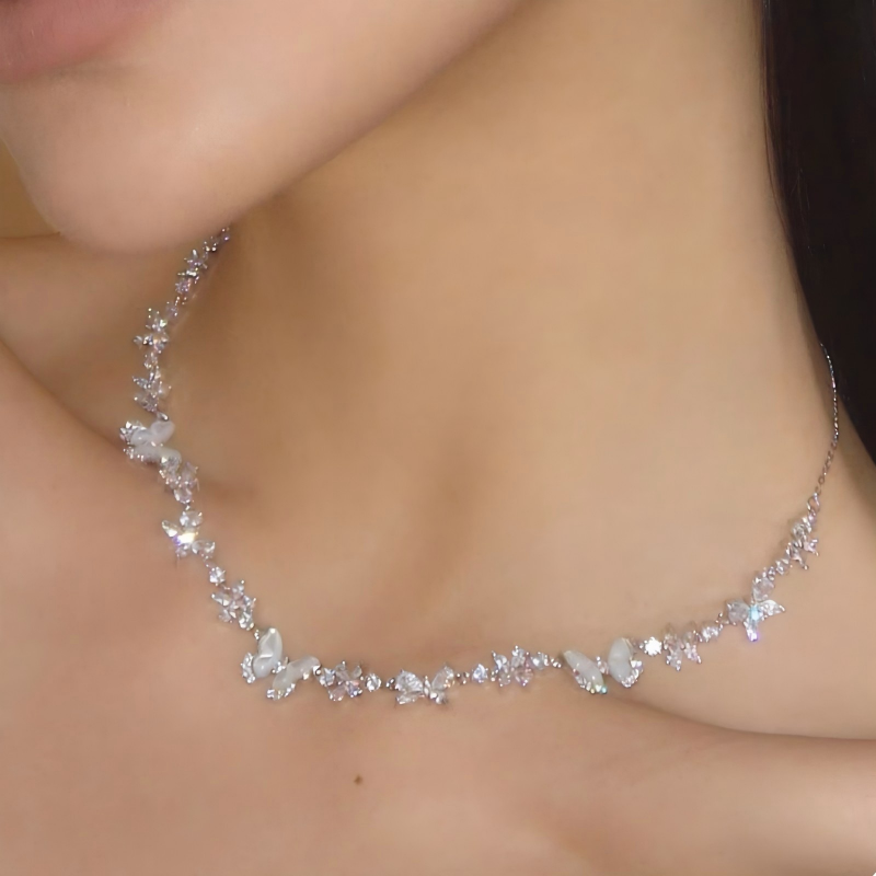 Silver Fritillary Butterfly Necklace