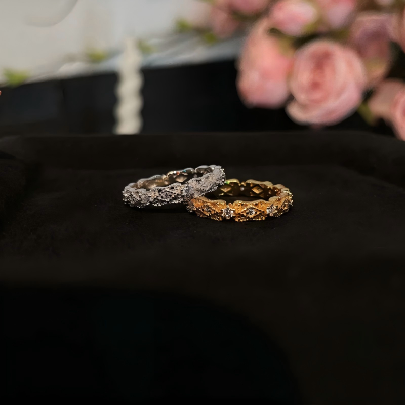 S925 Sterling Silver Celestial Spark Eternity Ring