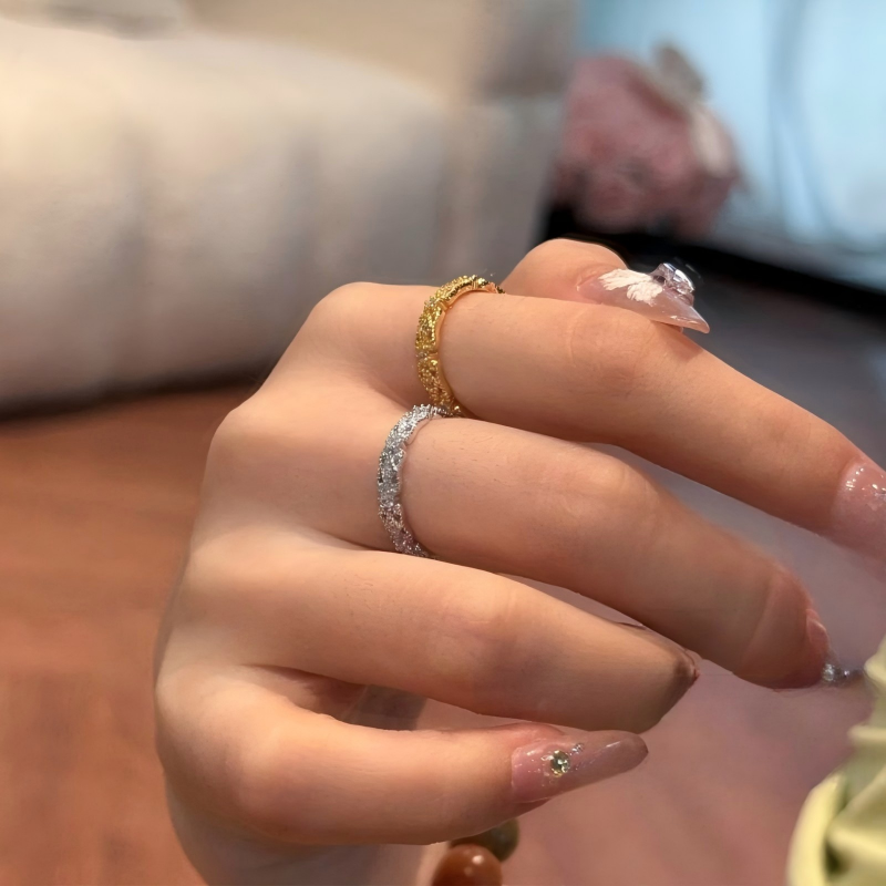 S925 Sterling Silver Celestial Spark Eternity Ring