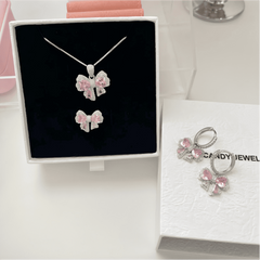 Aurora Blush™ Copper Pink Bow Jewelry Set