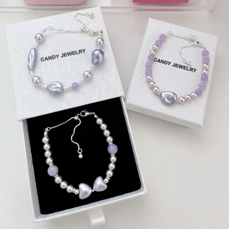 Aurora Amour™ Copper Baroque Pearl & Amethyst Heart Bracelet