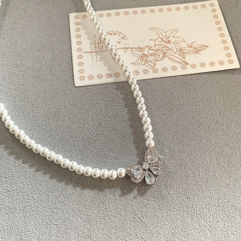 Aurora Pearl™ Pearl Bow Jewelry Set – Necklace & Bracelet