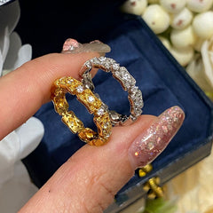 S925 Sterling Silver Celestial Spark Eternity Ring