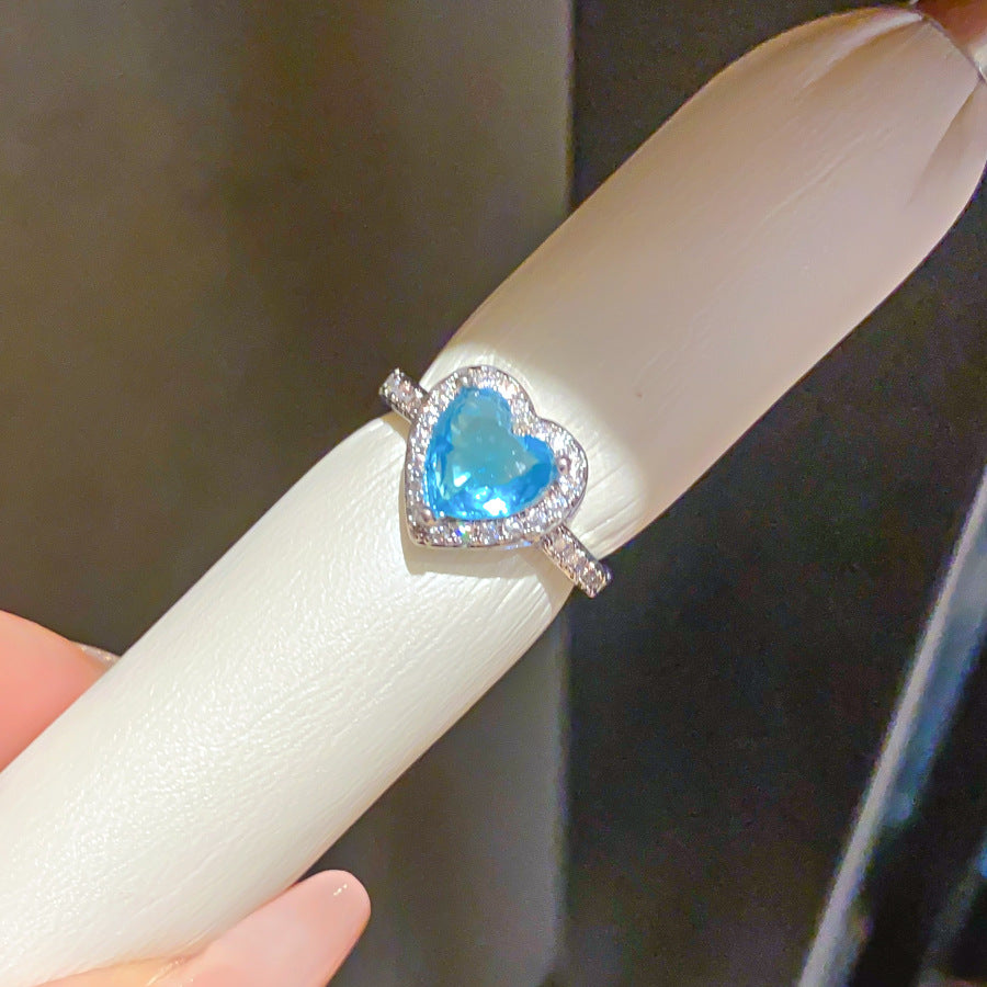 Copper Heart Halo Zircon Ring