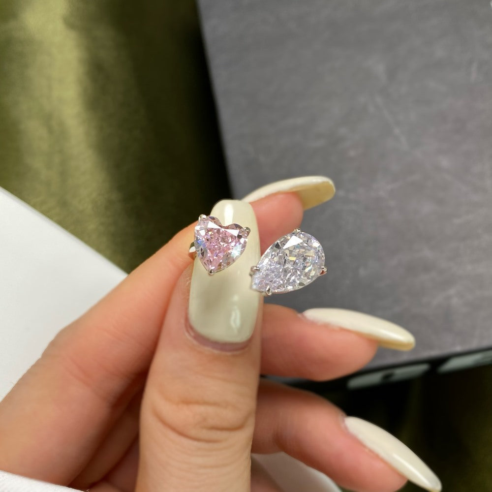 Aurora Blush™ S925 Sterling Silver High Carbon Diamond Pink Ring Collection