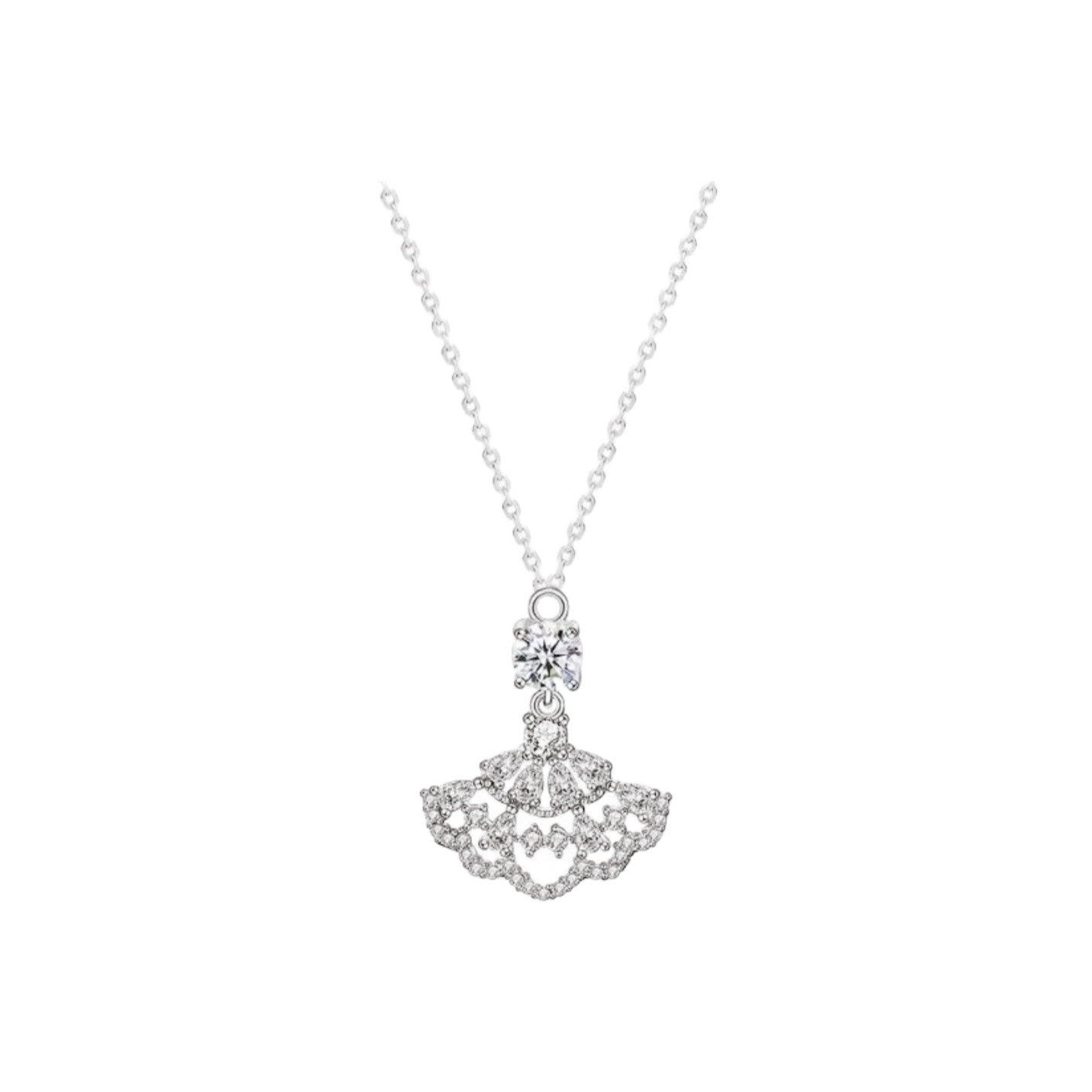 Celestia Fan Sterling Silver Necklace