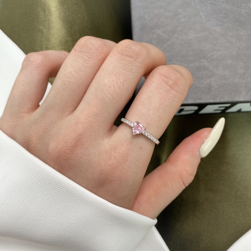 Aurora Blush™ S925 Sterling Silver High Carbon Diamond Pink Ring Collection