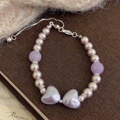 Aurora Amour™ Copper Baroque Pearl & Amethyst Heart Bracelet