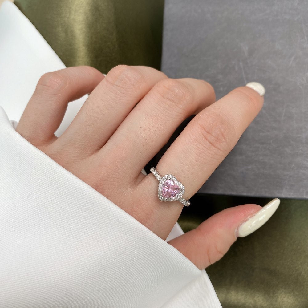 Aurora Blush™ S925 Sterling Silver High Carbon Diamond Pink Ring Collection