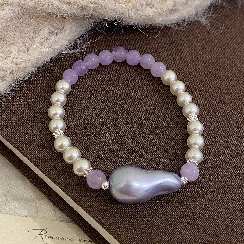 Aurora Amour™ Copper Baroque Pearl & Amethyst Heart Bracelet