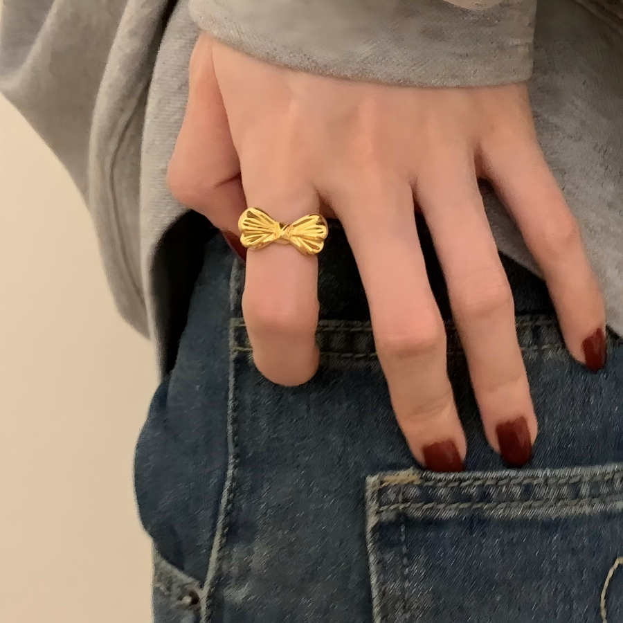 Copper Elegant Bow Open Ring