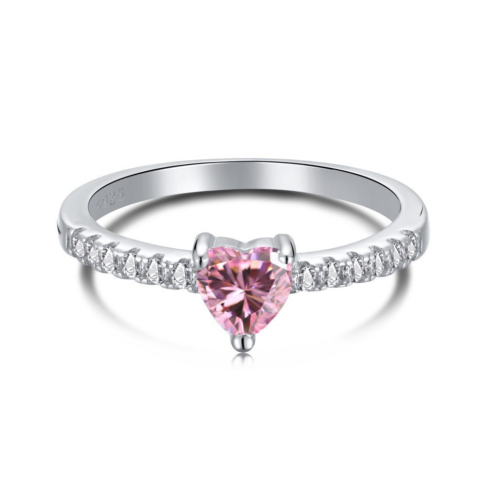 Aurora Blush™ S925 Sterling Silver High Carbon Diamond Pink Ring Collection
