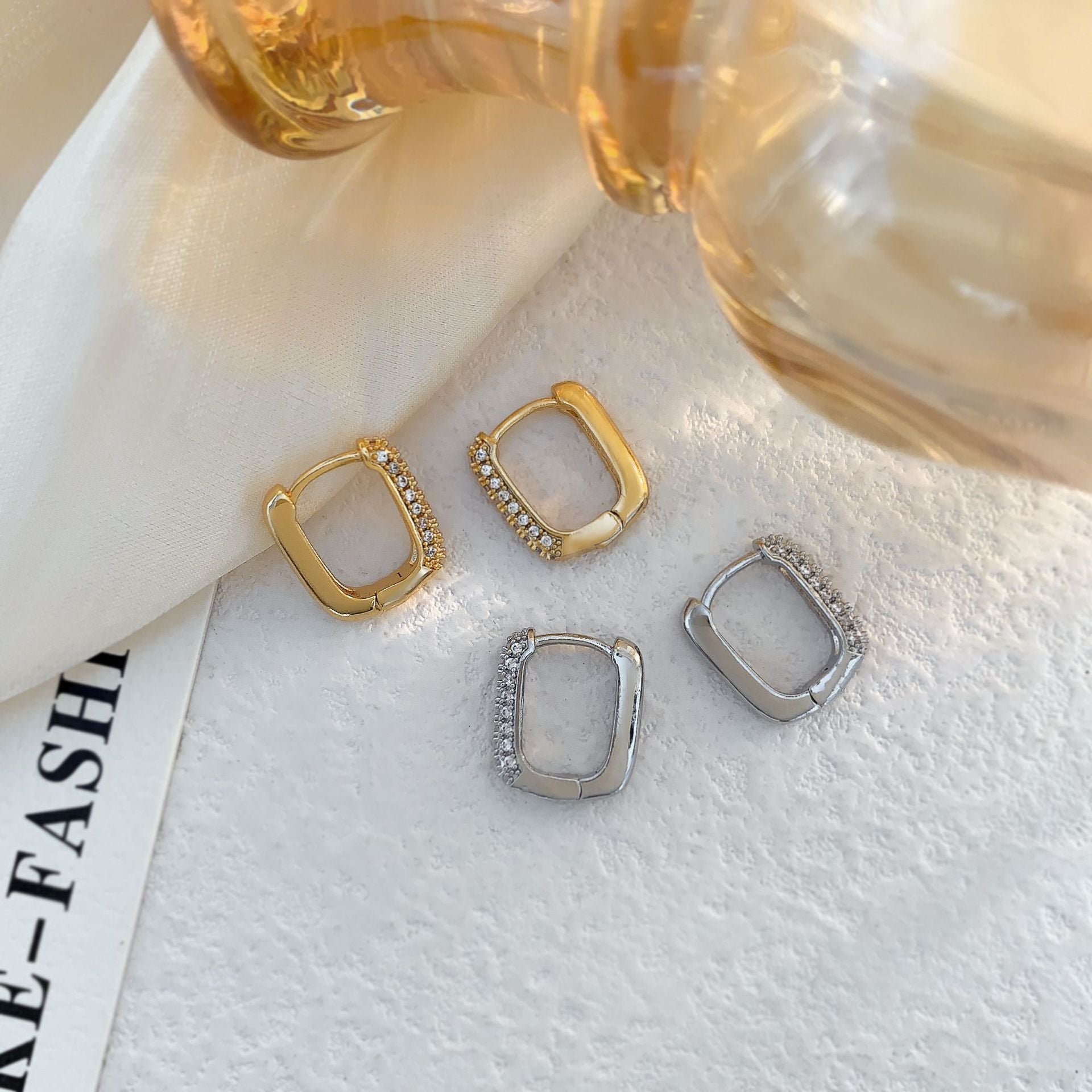 Celestia Luna Pavé Huggie Earrings